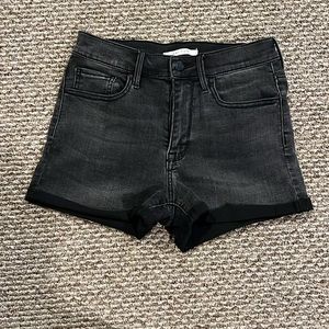Pacsun “the shortie” black denim shorts 26